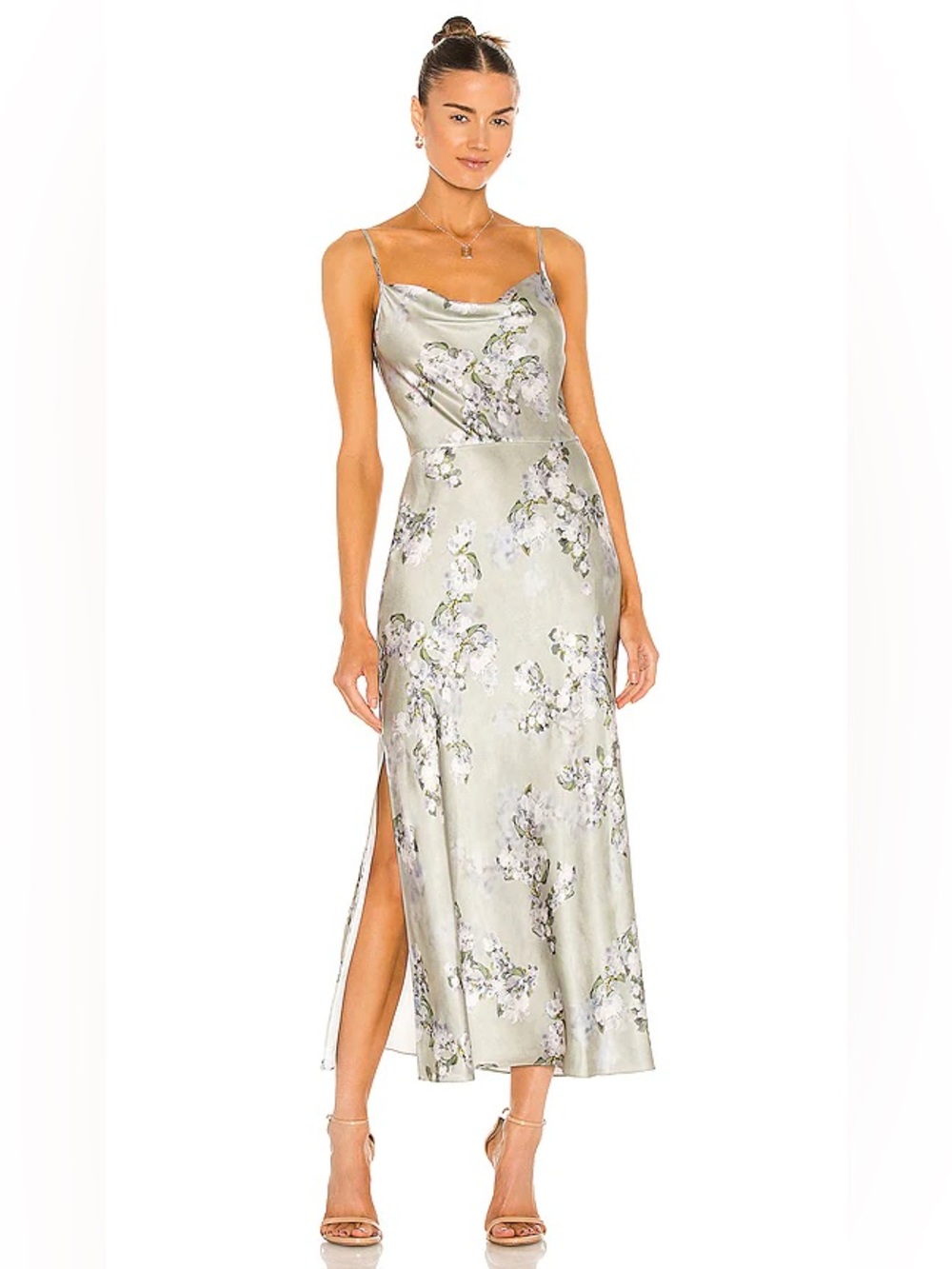 NWT Vince Hazy Blossom Floral Cowl Neck Slip Dress